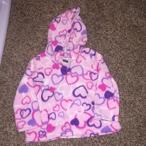 Pink soft fleece heart design super cute hoodie